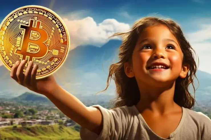 girl holding bitcoin (AI Generated)