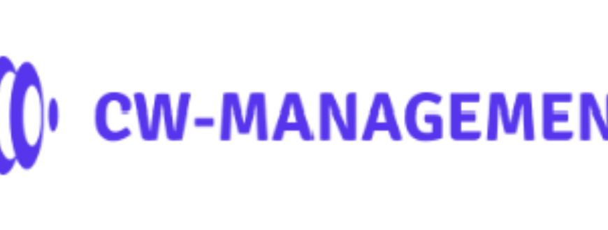 CW-Management official company logo displayed on the homepage.